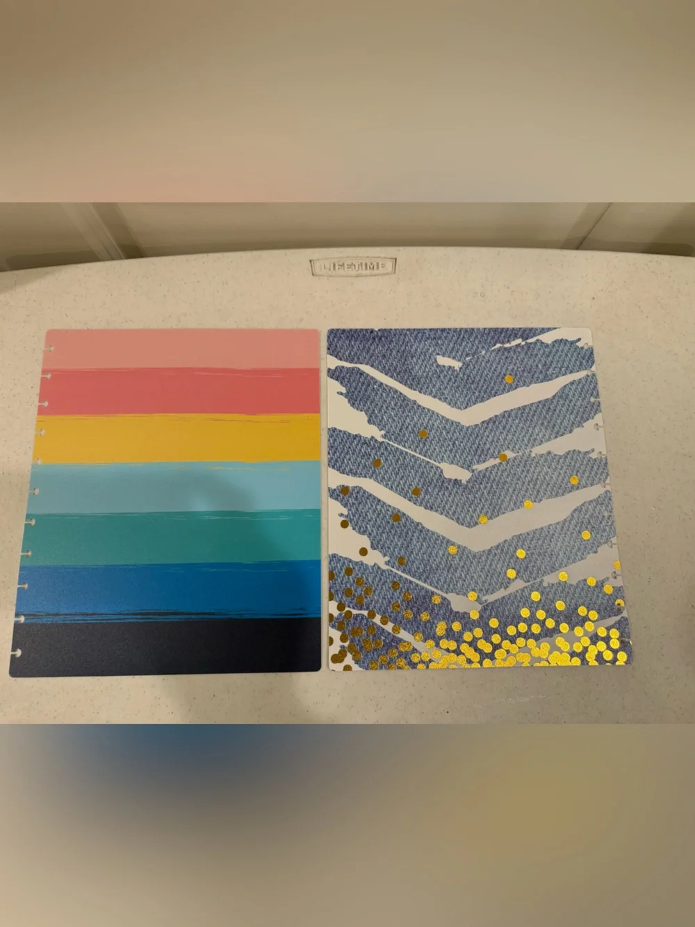 NEW TUL Planner Letter Size Reversible Covers ~ Blue and Gold Abstract